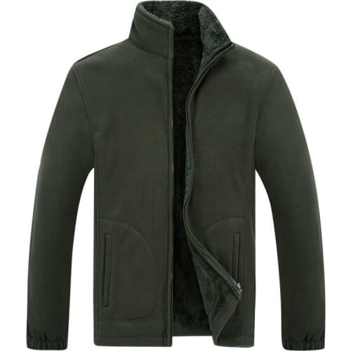 2019 Winter Jacket Men Soft Shell Fleece Warm Army Green Men Windbreaker Black Plus Size XL~6XL 7XL 8XL Coats Male