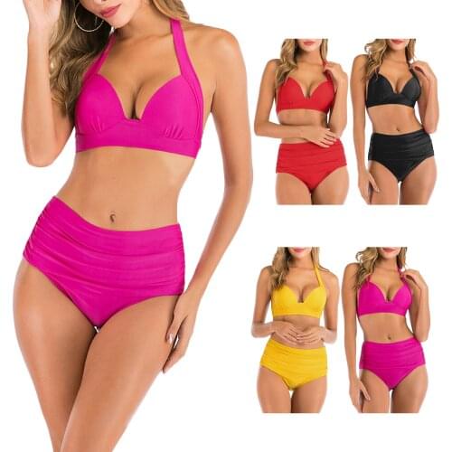 2021 High-quality Women Summer High Waist Swimsuit Comforable Sexy Swimwear Bikini S-3XL