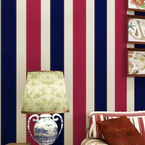 Beibehang para quarto em 3d wallpaper for living room bedroom TV backdrop simple vertical stripes red wall paper roll