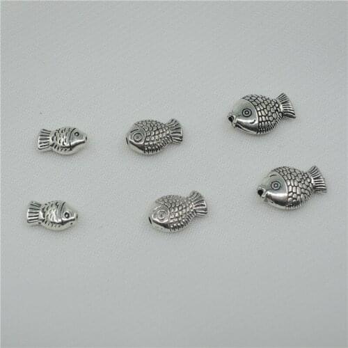 50Pcs/lot New Creative Fish Metal Beads Spacer Beads End Caps Beads Connector DIY Jewelry Making Findings Charm Bead Accessories