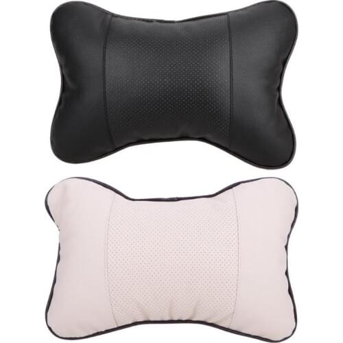 Car Pillow Leather Neck Headrest Super Soft Memory Foam Auto Seat Cover Head Neck Rest Cushion Hole-digging Car Headrest