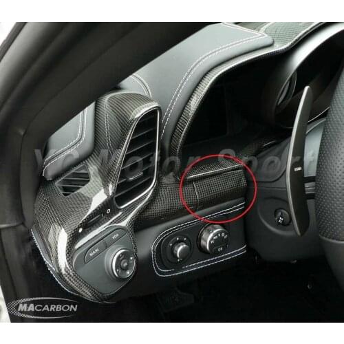 Car Accessories Dry Carbon Fiber Left And Right Dash Trim Caps Replacement Fit For 2010-2014 Ferrari F458 Italia Spider