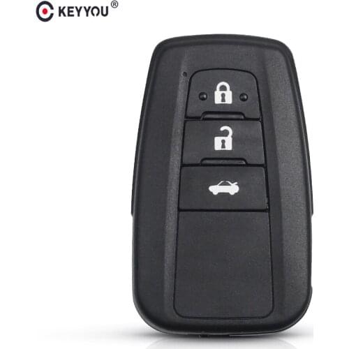 KEYYOU Fob 3 Buttons Replacement Remote Control Car Smart Key Shell With Uncut Blade For Toyota Camry RAV4 Corolla C-HR 2019
