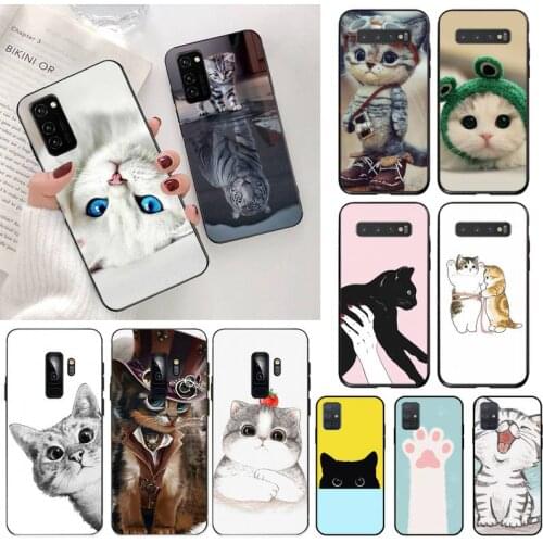 Cute Cat Painted Phone Case for Samsung S20 plus Ultra S6 S7 edge S8 S9 plus S10 5G lite 2020