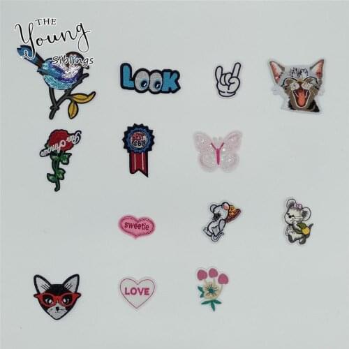 Kids Clothes Patches Stickers Embroidery High quality Hot melt adhesive Applique Sewing Iron on patches DIY Badges Accessories
