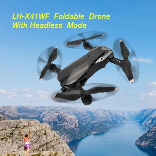 LH-X41WF RC Dron Toys 6-Axis Mini Foldable FPV Dron With WIFI HD Camera Alititude Hold Take-off/Landing Drone with Batteries set