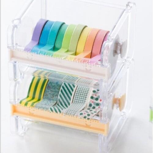 Washi Tape Dispenser Holder Cutter Office Supplies Desk Accessories Organizer