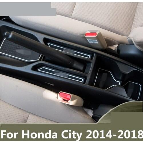 For Honda City 2014-2018 rubber mat door mat anti-slip Cup pad Interior decoration accessory styling Gate slot pad decoration
