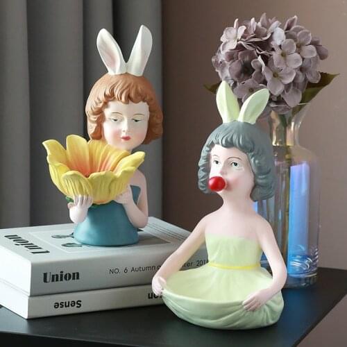 Rabbit Princess Bouquet Storage Box Bubble Gum Figure Figurine Desktop Decoration Key Jewelry Storage Decoration Cute Girl Gifts