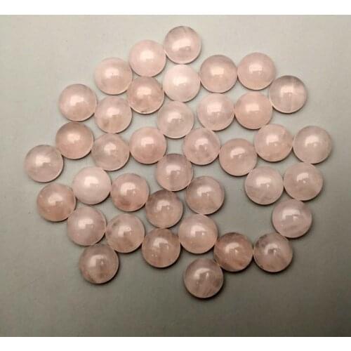 Fashion Quartz Rose natural stone 10mm round cbochon beads for jewelry making 50Pcs/lot charm Earrings Ring accessories no hole