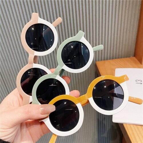6 Colors Summer Toddler Kids Baby Boys Girls Sunglasses Anti-UV Round-Shaped Sunglasses Headwear Accessories Photography Props