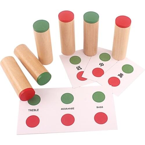 Montessori Materials Three Step Sound Bucket Treble Midrange Bass Baby Educational Sensorial Toy Sound Collection Shaking Tube