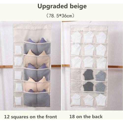 Multifunction Folding Clothing Storage Bag Clear Hanging Bag Socks Bra Underwear Rack Hanger Storage Bags Organizer For Wardrobe