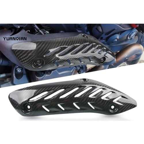 Motor Carbon Fiber Muffler Pipe Exhaust Heat Shield Cover Guard Muffler Covers Protector For Ducati Monster 821 1200 2014-2017