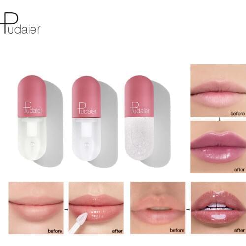 Pudaier Lip Plumper Lipstick set Volumising Moisturizing Lip Repairing Reduce gloss Lip Fine Line Brighten Natural Makeup