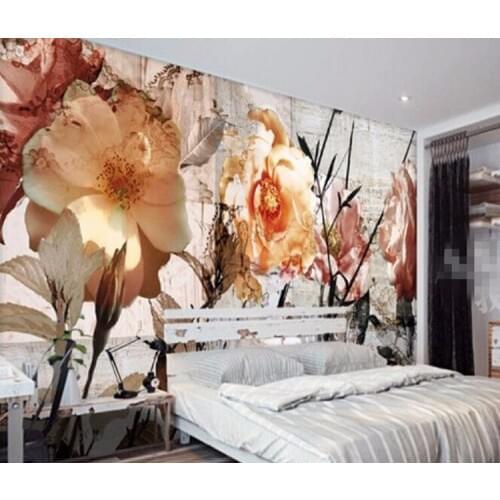 3D custom living room sofa TV wall TV backdrop wallpaper murals abstract sunflowers 3d stereoscopic wall paper