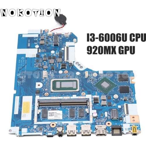 NOKOTION 5B20N86794 For Lenovo 320-15ISK Laptop Motherboard I3-6006U CPU DDR4 920MX graphics DG421 DG521 DG721 NM-B242 Mainboard