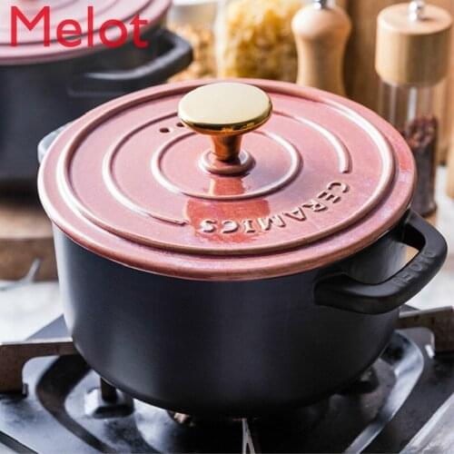 Nordic Casserole for Making Soup Household Gas Open Fire Special Ceramic Pot Kitchen Flat Stew Pot Soup Pot