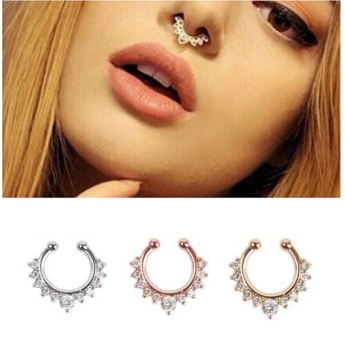 New Fashion Nose Ring Reusable Alloy Fake Magnetic False Nose Ring Horseshoes Non Piercing HoopBody Jewelry New Jewelry