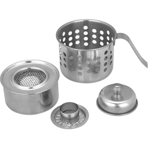 Portable Outdoor Cooking Solidified Liquid Alcohol Stove for Camping Hiking Picnic Stainless Steel Alcohol Stove with Pot