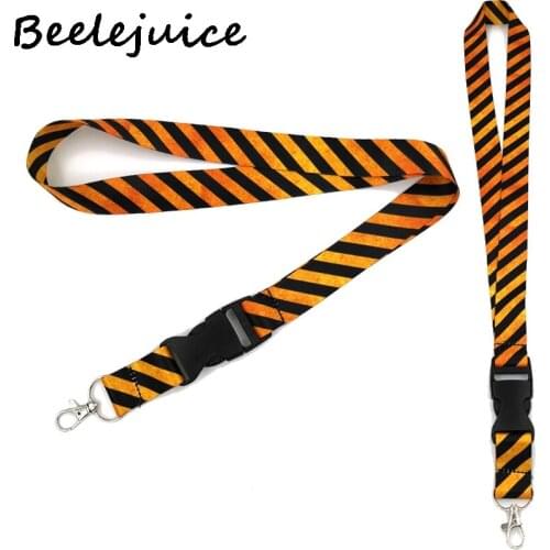 Warning lines Neck Strap Lanyards ID badge card holder keychain Mobile Phone Strap Gift Ribbon webbing necklace Decorations Gift