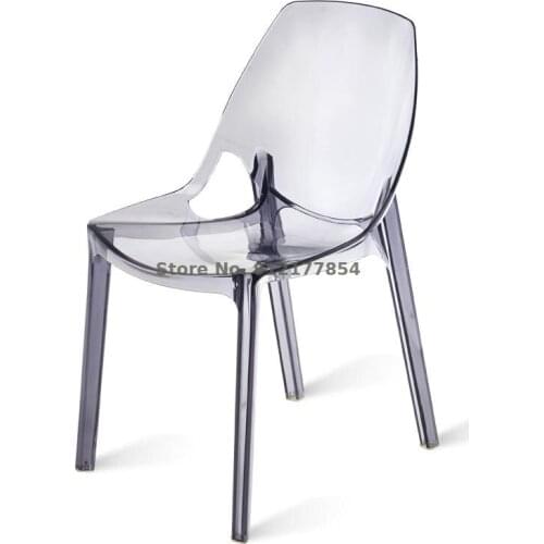 Nordic Transparent Dining Chair Plastic Creative Color Acrylic Crystal Chair Outdoor Backrest Net Red Restaurant Coffee Chair