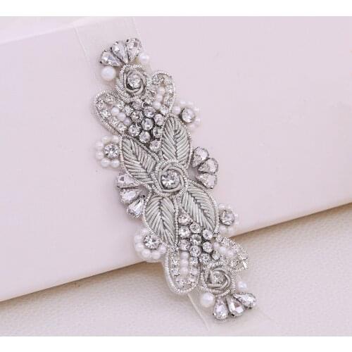 ZMS369 Diamond Bridal Belt Wedding Accessories Formal Dress Belt Bridal Sashes with Pearl Handmade rhinestone bridal Beads belt