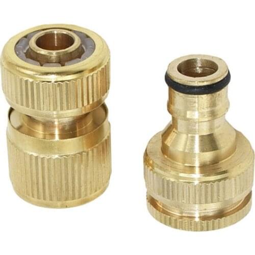 1/2" hose Quick Connector Brass G1/2 G3/4 Garden tap Garden Irrigation 16mm hose Connector Pure copper Adapter 1set