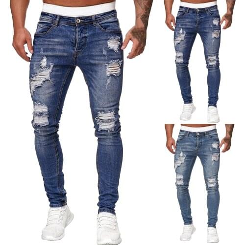 Рваные джинсы для мужчин SAGACE China At AliExpress