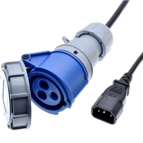 IEC 320 C14 to IEC309 316C6 Power Cords,10 Amps,IP44, H05VV-F 1.5mm Cable,316P6 plug into IEC C13 Receptacle,1 to 10m
