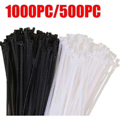 Self-Locking Nylon Tie With Tensile Strength Cable Zip Ties 1000/500/250PC Nylon Cable Tie Home Reusable Cord Tidy Home Hardware