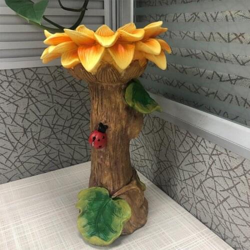 Polyresin Sunflower Crafts Figurine Micro Landscape Diy Home Decor Miniature Fairy Garden Ornament Decoration Accessories