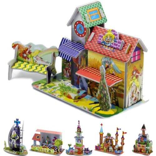 T0396 3D Cartoon/animation Puzzles DIY Paper Model Multi-styles Kids Creative gift Childrens educational toys hot sale
