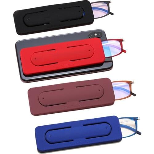 NONOR Thin Folding Women Men Alloy Square Portable +1.0 + 1.5 +2.0+ 2.5 +3.0 Phone Holder Anti Blue Reading Glasses