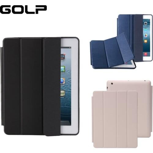 GOLP PU Leather Smart Case For iPad 2/3/4 Auto Sleep Full Protective Case PU Flip Stand Smart Cover Case for ipad 4 3 2