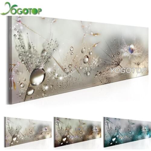 YOGOTOP 5D DIY Embroidery Transparent Flower with Drop of Water Full Diamond Painting Square/Round Mosaic Rhinestone Decor YY256