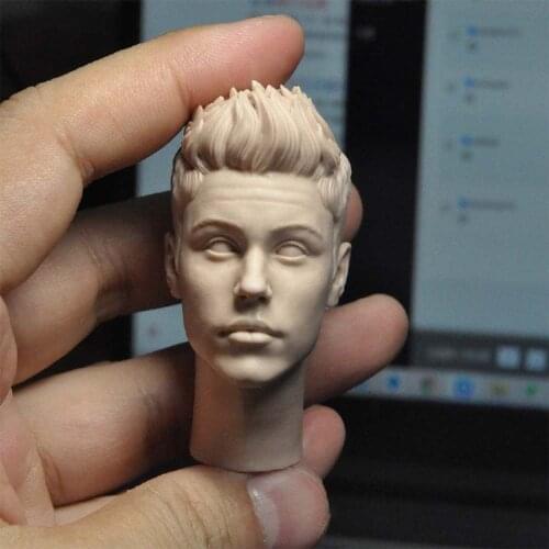 1/6 Scale Justin Bieber Unpainted Head Models Sculpt for 12''Body Toys Gifts Collections DIY