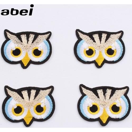 10pcs/lot Embroidered Owl Stickers Iron On Cartoon Animal Patches Sewing Material Jeans Coats Hats Pants Shoes Fabric Appliques