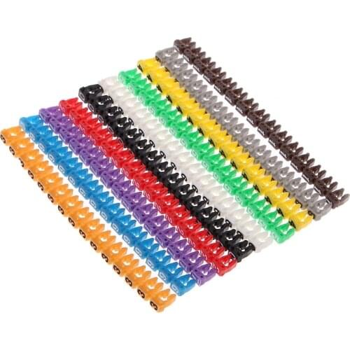 150 Pcs Cable Markers Colourful C-Type Marker Number Tag Label For 2-3mm Wire