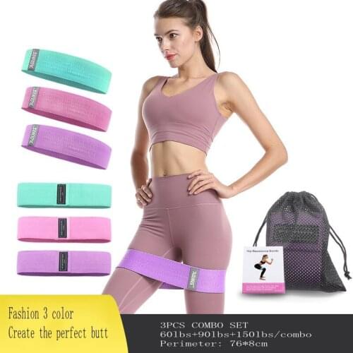3PC/SET Hot Hip Band Yoga Resistance Band Wide Fitness Exercise Legs Band Loop For Circle Squats Training Anti Slip Rolling