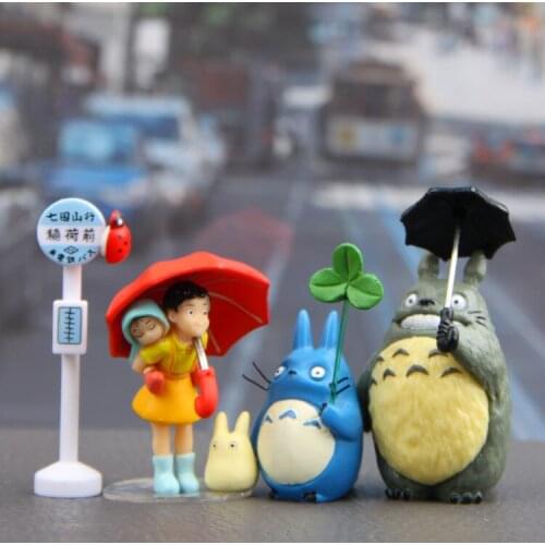 9 Styles Totoro Sets Figure Toy Miyazaki Hayao Anime Tonari No Totoro Mei Bus Mini Dolls Model Diy Landscape Kid Gift Home Decor