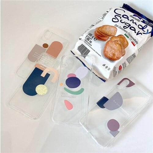 Retro Simple Art Abstract Geometric Phone Case For iPhone 11 Pro Max case Cute cover for iPhone XS Max XR X 7 8 Plus 7Plus Case