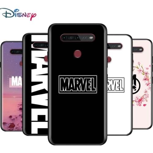 Black Soft Marvel Logo For LG K92 K62 K52 K42 K31 K22 K71 K61 K51S K41S K30 K20 G8 G8S G8X ThinQ Phone Case