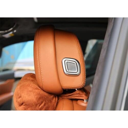 For 2016 Maserati Levante Car Interior Seat Head Rest Headrest Adjust Button Cover Trim Frame Styling Sticker 4Pcs ABS