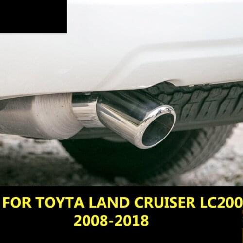 FOR TOYTA LAND CRUISER LC200 2008-2018 Exhaust Muffler Tip Stainless Steel Pipe Chrome Trim Modified Car Rear Tail Throat Liner