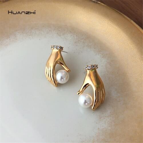 Женские серебрянные серьги HuanZhi China At AliExpress