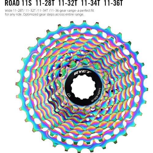 RYET 11V Road 11S Cassette SLR2 Cassette 11-32T/34T/36T Freewheel 11V K7 CNC Bicycle Cassette HG System 11 Speed Cassette