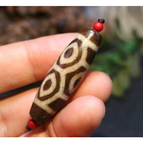 LKbrother Magic Energy Tibetan old Agate 6 Dragon Eye dZi Bead Totem Amulet Fit For Making Bracelet UPD21028O19