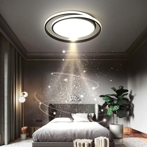 Bedroom dining room kitchen with modern led chandelier black simple round ceiling lamp decoration creative home lighting