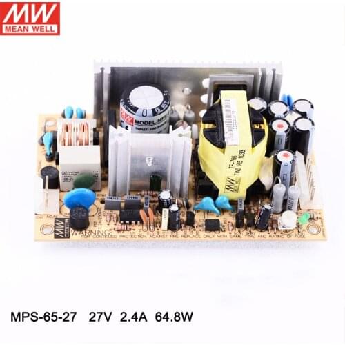 MEAN WELL MPS-65-27 65W 2.4A 27V DC Medical Grade Open Frame Switching Power Supply PCB PSU Transformer Low Leakage Current